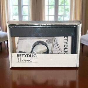 IKEA Betydlig Black Curtain Rod Bracket Wall Ceiling Mount Support Hardware Hold